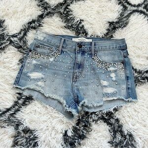 Abercrombie and Fitch Crystal Denim Jean Shorts